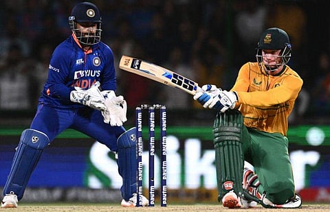 ഇന്ത്യക്കെതിരെ ഡുസന്റെ ബാറ്റിങ്/ഫോട്ടോ: എഎഫ്പി