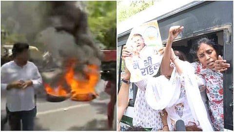 കോണ്‍ഗ്രസ് പ്രതിഷേധത്തില്‍ നിന്ന്/ എഎന്‍ഐ