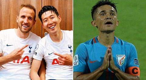 സുനില്‍ ഛേത്രി, ഹാരി കെയ്ന്‍, സണ്‍/ഫോട്ടോ: ഫെയ്‌സ്ബുക്ക്‌