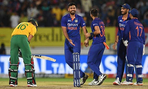 ജാന്‍സന്റെ വിക്കറ്റ് നേട്ടം ആഘോഷിക്കുന്ന ഇന്ത്യന്‍ താരങ്ങള്‍/ഫോട്ടോ: എഎഫ്പി