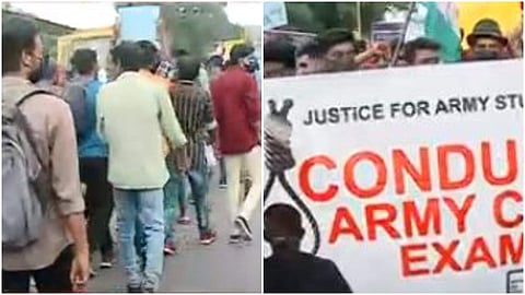 തിരുവനന്തപുരത്ത് നടന്ന പ്രതിഷേധം/ ടിവി ദൃശ്യം