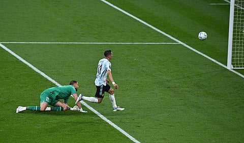 ഇറ്റലിക്കെതിരെ ഗോള്‍ നേടുന്ന എയ്ഞ്ചല്‍ ഡി മരിയ/ഫോട്ടോ: എഎഫ്പി