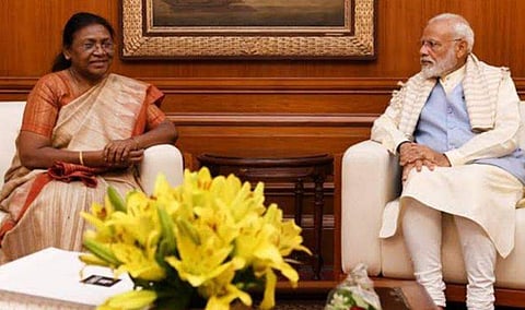ദ്രൗപദി മുര്‍മു പ്രധാനമന്ത്രി നരേന്ദ്രമോദിക്കൊപ്പം/ ട്വിറ്റര്‍