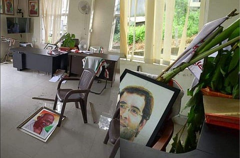 എസ്എഫ്‌ഐ പ്രവര്‍ത്തകര്‍ തകര്‍ത്ത രാഹുല്‍ഗാന്ധിയുടെ ഓഫീസ്/ ചിത്രം: ന്യൂ ഇന്‍ഡ്യന്‍ എക്‌സ്പ്രസ്‌