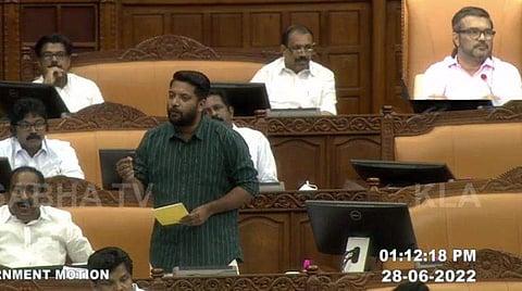 ഷാഫി പറമ്പില്‍ നിയമസഭയില്‍ സംസാരിക്കുന്നു/ സഭ ടിവി