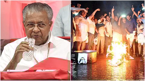 മുഖ്യമന്ത്രിക്കെതിരെ ഇന്നലെ തിരുവനന്തപുരത്ത് നടന്ന യൂത്ത് കോണ്‍ഗ്രസ് പ്രതിഷേധം/ ചിത്രം: ന്യൂ ഇന്‍ഡ്യന്‍ എക്‌സ്പ്രസ്