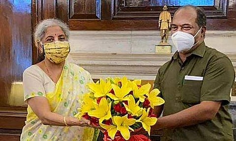 കെ എന്‍ ബാലഗോപാല്‍ - നിര്‍മ്മല സീതാരാമന്‍ കൂടിക്കാഴ്ച, ഫയല്‍/ പിടിഐ