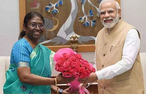 നരേന്ദ്ര മോദിക്കൊപ്പം ദ്രൗപതി മുര്‍മു/പിടിഐ