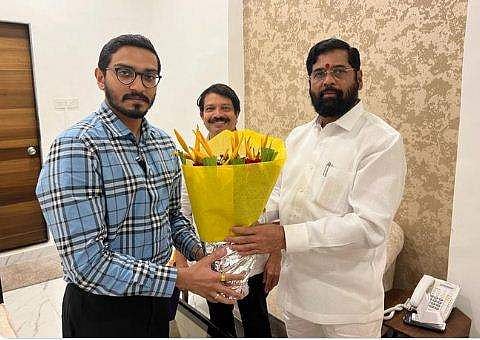 ഏകനാഥ് ഷിന്‍ഡെയെ സന്ദര്‍ശിച്ച് ഉദ്ധവിന്റെ സഹോദരപുത്രന്‍