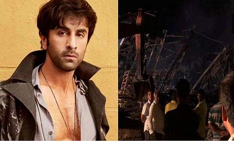 രൺബീർ കപൂറിന്റെ സിനിമ സെറ്റിൽ വൻ തീപിടുത്തം; ഒരാൾ പൊള്ളലേറ്റു മരിച്ചു