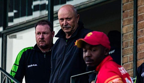 സിംബാബ് വെ മുഖ്യ പരിശീലകന്‍ ഡേവിഡ് ഹൂട്ടന്‍, ബാറ്റിങ് കോച്ച് ലാന്‍സ് ക്ലസ്‌നര്‍/ഫോട്ടോ: എഎഫ്പി