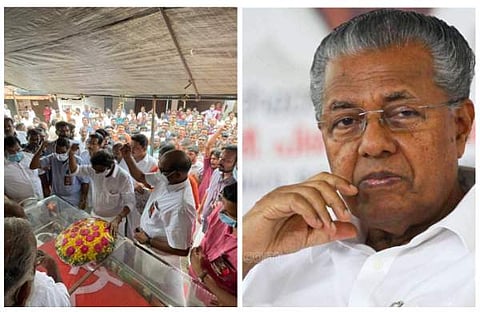ഷാജഹാന്റെ മൃതദേഹത്തില്‍ സിപിഎം നേതാക്കള്‍ അന്തിമോചാരം അര്‍പ്പിക്കുന്നു/ മുഖ്യമന്ത്രി പിണറായി വിജയന്‍