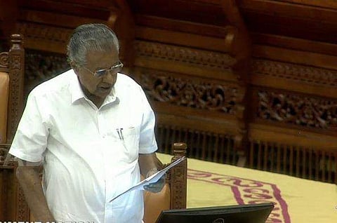 മുഖ്യമന്ത്രി നിയമസഭയിൽ മറുപടി നൽകുന്നു/ സഭ ടിവി