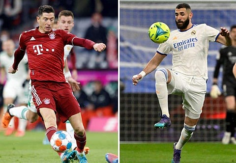 ലെവന്‍ഡോവ്‌സ്‌കി, ബെന്‍സെമ/ഫോട്ടോ: എഎഫ്പി