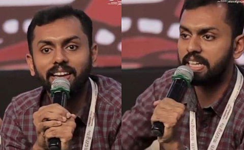 ഷാരിസ് മുഹമ്മദ് എംഎസ്എഫ് ക്യാമ്പിൽ സംസാരിക്കുന്നു/ വിഡിയോ സ്ക്രീൻഷോട്ട്