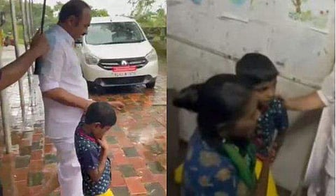 ദുരുതാശ്വാസ ക്യാമ്പില്‍ വി ഡി സതീശന്‍/ടെലിവിഷന്‍ ദൃശ്യം