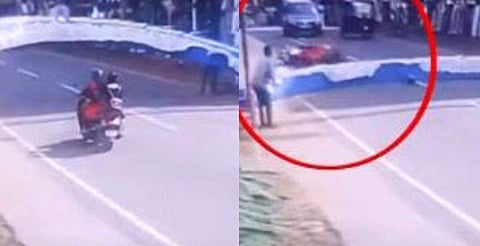 അപകടത്തിന്റെ സിസിടിവി ദൃശ്യത്തില്‍ നിന്ന്