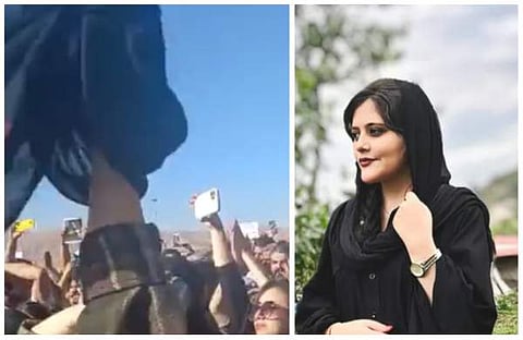 പ്രതിഷേധത്തില്‍ നിന്ന്, മഹ്‌സ അമീനി