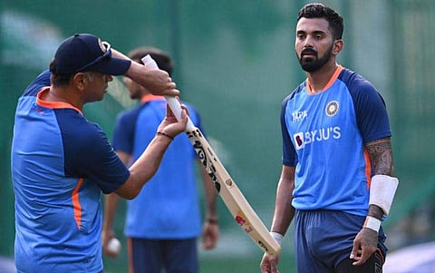 കെ എല്‍ രാഹുല്‍, രാഹുല്‍ ദ്രാവിഡ്/ഫോട്ടോ: എഎഫ്പി