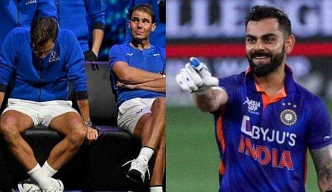 വിരാട് കോഹ്‌ലി, റോജര്‍ ഫെഡറര്‍, റാഫേല്‍ നദാല്‍; ഫോട്ടോ: എഎഎഫ്പി, ഫെയ്‌സ്ബുക്ക്‌