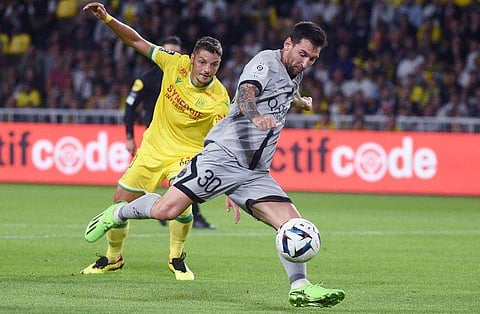 നാന്റെസിനെതിരെ മെസിയുടെ മുന്നേറ്റം/ഫോട്ടോ: എഎഫ്പി