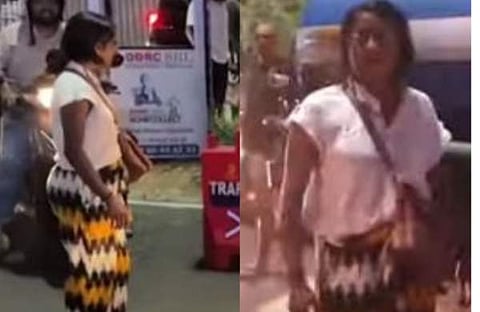 കൊച്ചിയിൽ ​ഗതാ​ഗതം തടഞ്ഞ് യുവതിയുടെ പ്രതിഷേധം