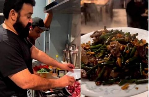 മോഹൻലാൽ പാചകം ചെയ്യുന്നതിന്റെ വിഡിയോ ദൃശ്യം