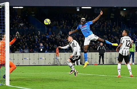 നാപ്പോളിയുടെ വിക്ടര്‍ ഒസിമെന്‍ ​ഗോൾ നേടുന്നു/ എഎഫ്പി