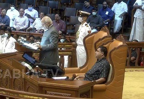 ഗവര്‍ണര്‍ നയപ്രഖ്യാപന പ്രസംഗം നടത്തുന്നു/ സഭ ടിവി