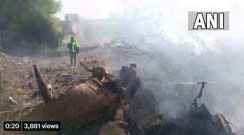 രാജസ്ഥാനിലെ വിമാനാപകടത്തിന്റെ വിഡിയോ ദൃശ്യം