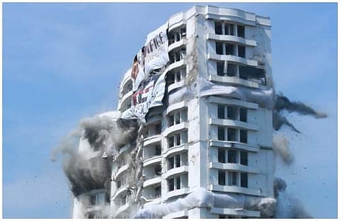 മരടിലെ ഫ്ളാറ്റ്  പൊളിച്ചുനീക്കിയപ്പോള്‍/ഫയല്‍ ചിത്രം