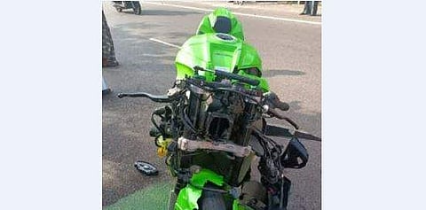 അപകടത്തിന് കാരണമായ റേസിങ് ബൈക്ക്, സ്‌ക്രീന്‍ഷോട്ട്‌