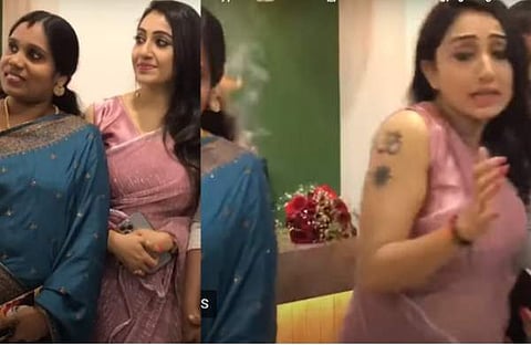 നിത്യ ദാസിനൊപ്പം ഫോട്ടോ എടുക്കാനായി നിന്ന യുവതിയുടെ മുടിക്ക് തീപിടിച്ചപ്പോൾ/ വിഡിയോ സ്ക്രീൻഷോട്ട്