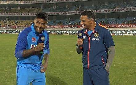 സൂര്യകുമാര്‍ യാദവും ദ്രാവിഡും/ വീഡിയോദൃശ്യത്തില്‍ നിന്ന്