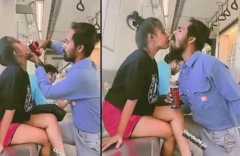 മെട്രോയിൽ കമിതാക്കളുടെ പ്രണയ പ്രകടനങ്ങൾ/ എക്‌സ് വിഡിയോ സ്ക്രീൻഷോട്ട്