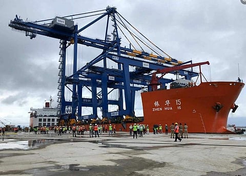 വിഴിഞ്ഞത്ത് എത്തിയ ചൈനയിലെ ഷങ്ഹുവാ ചരക്കുകപ്പല്‍