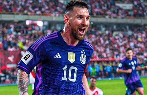 ഗോൾ നേടിയ മെസ്സിയുടെ ആഹ്ലാദം/ എക്സ്