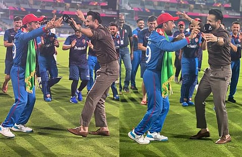 റാഷിദ് ഖാനൊപ്പം ചുവടുകള്‍ വയ്ക്കുന്ന ഇര്‍ഫാന്‍ പത്താന്‍