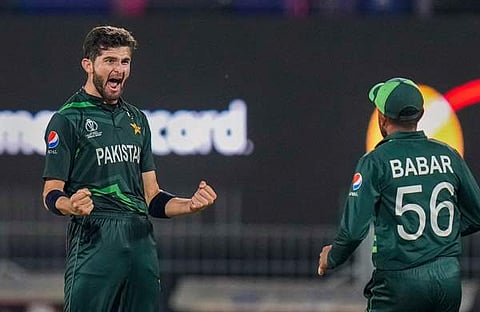 ഷഹീൻ അഫ്രിഡിയും ബാബർ അസമും/ പിടിഐ
