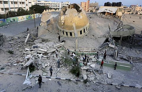 ഗാസയില്‍ ഇസ്രയേല്‍ നടത്തിയ വ്യോമാക്രമണം/ പിടിഐ