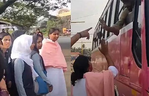 ബസ് തടഞ്ഞു നിർത്തി രമ്യാ ഹരിദാസ്/ ടെലിവിഷൻ സ്ക്രീൻഷോട്ട്