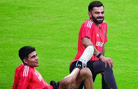 കോഹ് ലിയും ​ഗില്ലും പരിശീലനത്തിനിടെ/ പിടിഐ