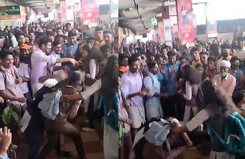 പെണ്‍കുട്ടികളുടെ കൂട്ടത്തല്ലിന്റെ വീഡിയോ ദൃശ്യം