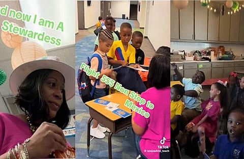 ക്ലാസ്‌മുറി വിമാനമാക്കി അധ്യാപിക/ വിഡിയോ സ്ക്രീൻഷോട്ട്