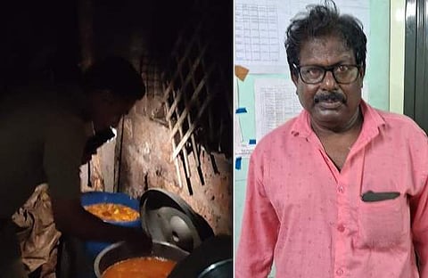 പിടികൂടിയ വാഷും അറസ്റ്റിലായ പ്രതിയും