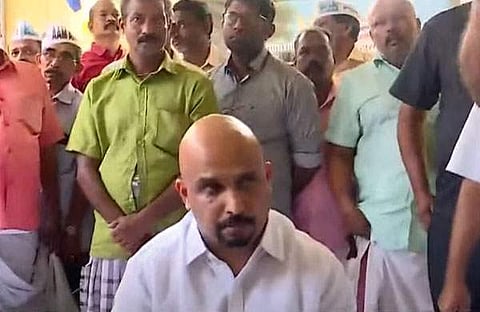 ഷാജിമോന്‍ സമരത്തില്‍/ ടിവി ദൃശ്യം