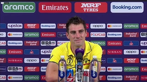 കമ്മിന്‍സ് മത്സര ശേഷം വാര്‍ത്താ സമ്മേളനത്തില്‍/എക്‌സ്‌