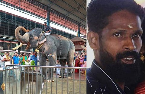 ചന്ദ്രശേഖരന്‍  ഗുരുവായൂര്‍ സന്നിധിയില്‍ എത്തിയപ്പോള്‍, മരിച്ച പാപ്പാന്‍ രതീഷ്‌