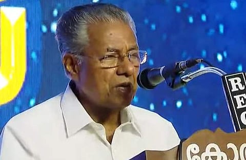 മുഖ്യമന്ത്രി കോതമം​ഗലത്ത് പ്രസം​ഗിക്കുമ്പോൾ, സ്ക്രീൻഷോട്ട്