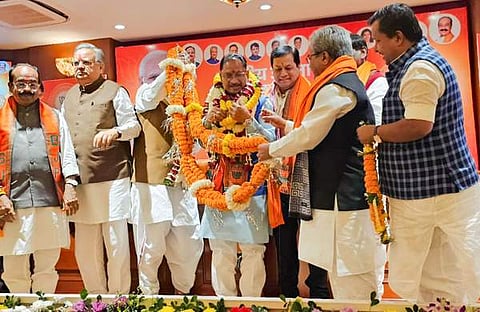 വിഷ്ണു ദേവ് സായിക്ക് ബിജെപി നൽകിയ സ്വീകരണം, പിടിഐ